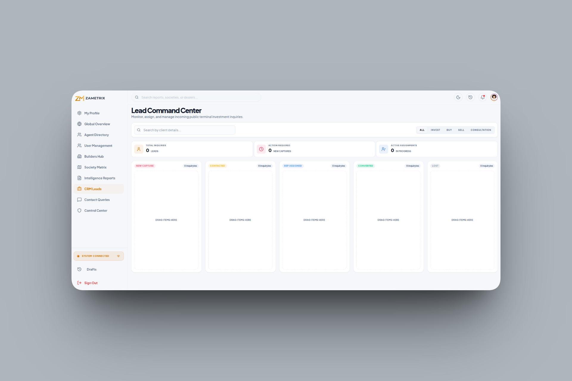 Zametrix — Real Estate Intelligence interface detail 4