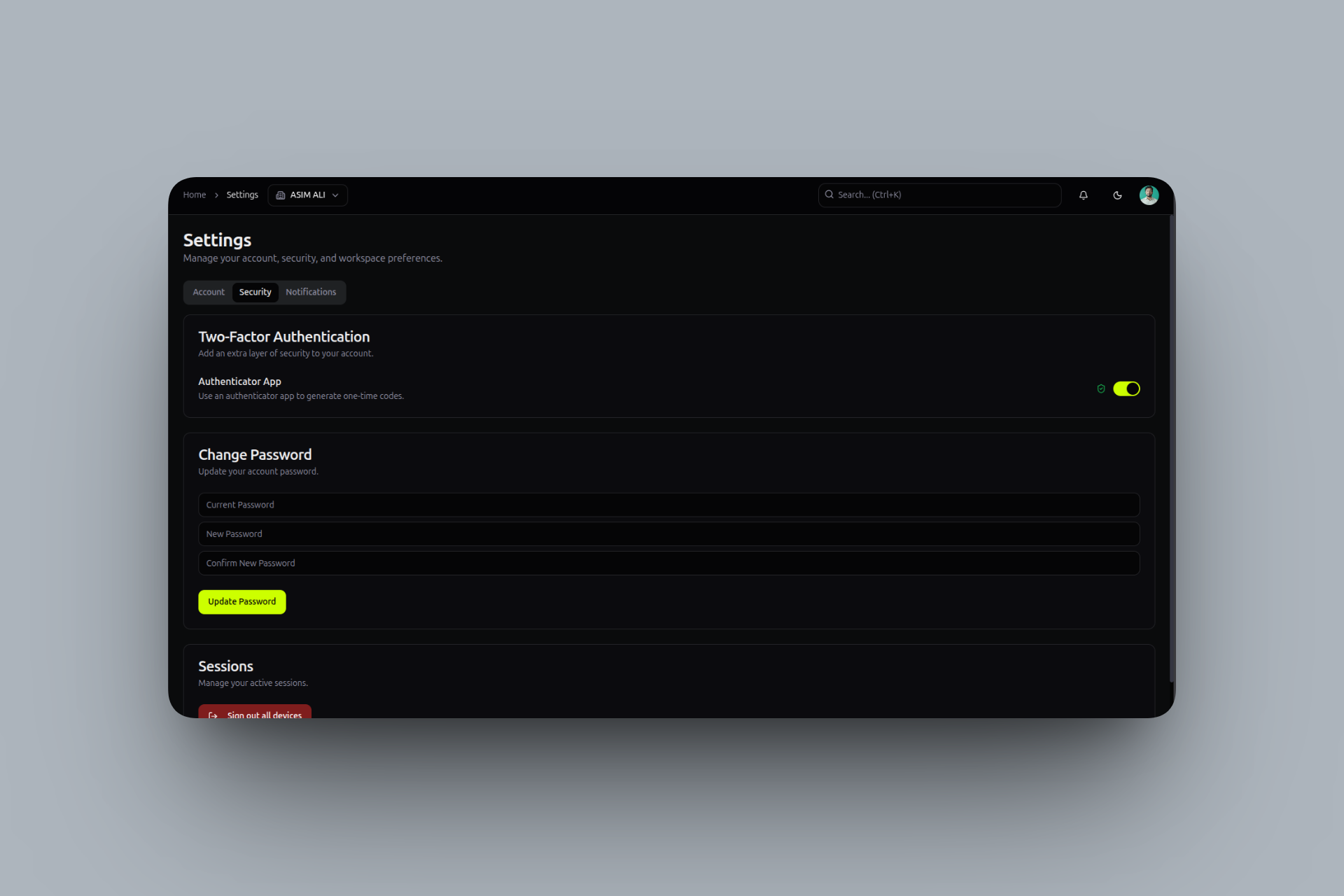 AI Assistant Platform interface detail 1