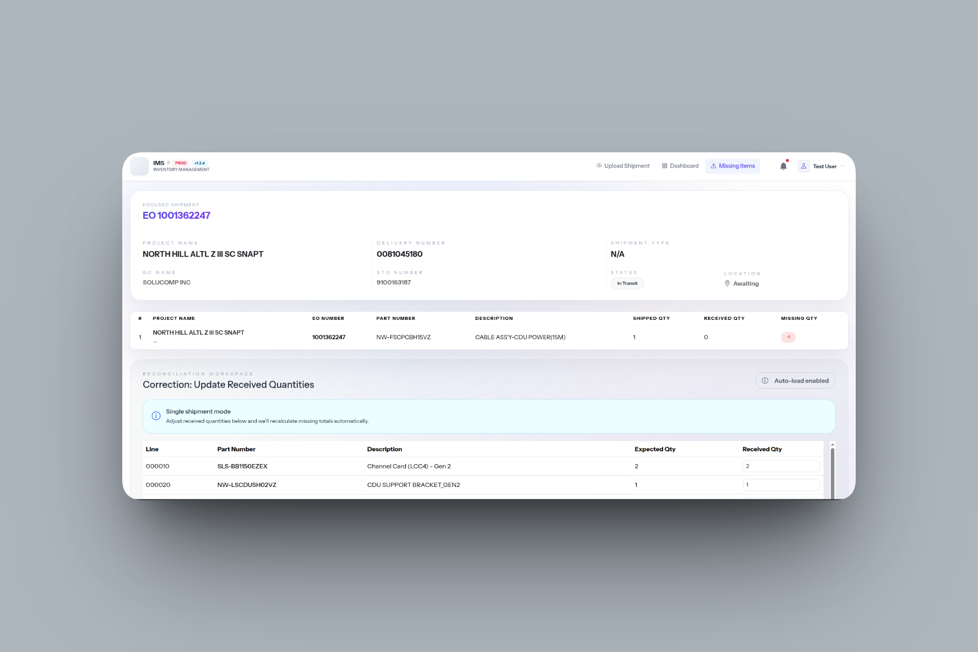 Shipment Tracker & IMS interface detail 2