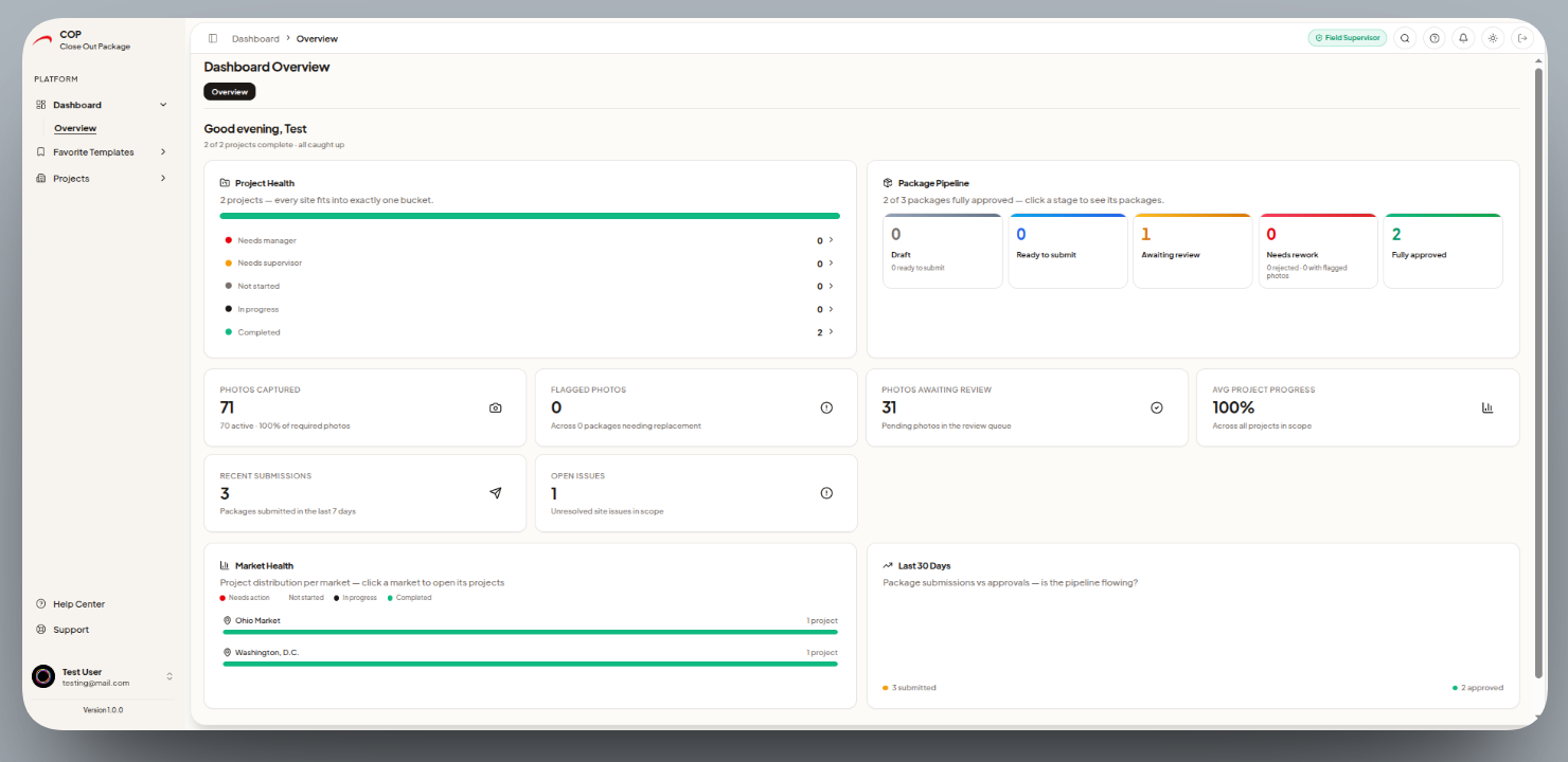 Close-Out Package (COP) System interface detail 3